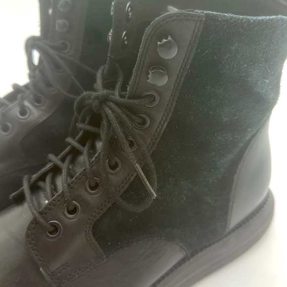 Cole Haan Mens Original Grand OS Cap Toe Laced Boots Black Leather Size 11.5 - Picture 9 of 12